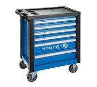 Högert Technik - Práctico Armario de Herramientas de 6 cajones con Accesorios, 214 Piezas, Cerradura de Llave, rieles de rodamiento de Bolas, cajones con Cerradura, Resistente y Duradero