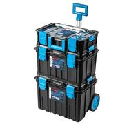 Högert Technik - Set de Cajas 4 en 1 HT7G500, Caja Herramientas con Ruedas, Resistente a Daños, Maletin Herramientas a Prueba de Polvo, Cierres Robustos de ABS, Estructura Modular