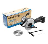 HÖGERT TECHNIK Sierra circular manual a batería brushless 18V, mini sierra circular metal 120 mm, profundidad de corte 41,5 mm, 4000 RPM, compacta y ligera, protector de aluminio, guía paralela