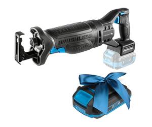 HÖGERT TECHNIK Sierra sable a batería 18V, motor sin escobillas, inalámbrica, 0-3000 RPM, carrera de hoja 28 mm, cambio de hoja sin herramientas, empuñadura antivibración + PROMO 2,0 Ah