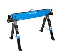 HÖGERT TECHNIK Soporte Plegable de Altura Ajustable de 61,5 a 82 cm con Capacidad de Carga de 590 kg. Cojines para Vigas de 40 a 90 mm. Superficie de Trabajo Antideslizante, Soportes Plegables y asa
