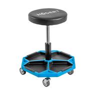 Högert Technik - Taburete de Taller Ajustable | Asiento telescópico de Taller | Altura Regulable | Construcción Robusta | Carga máxima: 140 kg | Taburete con Ruedas para el Taller