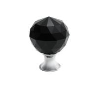 Högert Technik Tirador para muebles CRPA Ø30 mm negro cristal cromo zamak cristal altura 44 mm glamour estilo brillante diseño para cajones armarios aparadores