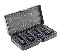 Högert Técnica - Llave de impacto neumática Torx, 8 unidades. 1/2", CrMo - Juego de llaves de impacto Torx para el servicio automotriz y mecánico.