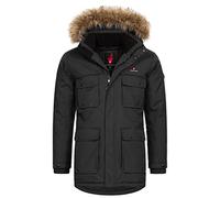 Höhenhorn Arpiglias - Chaqueta de invierno para hombre, parka Parker con forro de piel sintética, Negro , M
