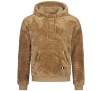 Höhenhorn Bärg Sudadera con Capucha de Forro Polar Teddy para Hombre Hoodie Pullover Sweatshirt, beige, L