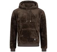 Höhenhorn Bärg Sudadera con Capucha de Forro Polar Teddy para Hombre Hoodie Pullover Sweatshirt, marrón, M