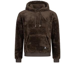 Höhenhorn Bärg Sudadera con Capucha de Forro Polar Teddy para Hombre Hoodie Pullover Sweatshirt, marrón, M