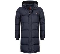 Höhenhorn Bannalp Abrigo de Invierno para Hombre Chaqueta de Plumón Abrigo Acolchado Largo Forrado RDS Certificado Plumón y Plumas con Capucha Extraíble, Azul Oscuro, S