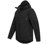 Höhenhorn Biferten Chaqueta de forro polar militar para hombre, chaqueta de exterior resistente al viento con capucha, Negro, XL