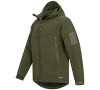 Höhenhorn Biferten Chaqueta de forro polar militar para hombre, resistente al viento, con capucha, para exteriores, verde, M
