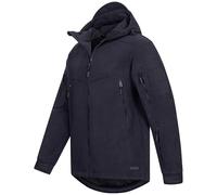 HÖHENHORN Biferten - Chaqueta militar de forro polar para hombre, cortavientos, con capucha, azul oscuro, XL