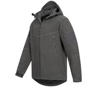 HÖHENHORN Biferten - Chaqueta militar de forro polar para hombre, cortavientos, con capucha, gris, L