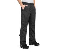 HÖHENHORN Pantalones impermeables para hombre, resistentes a la lluvia, para una columna de agua de hasta 5000 mm, transpirables, con estuche de transporte, para actividades al aire libre, Negro , L