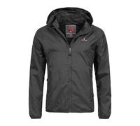 Höhenhorn Rigi Chubasquero con capucha para hombre, chaqueta de ocio para exterior, Midnight Black, S