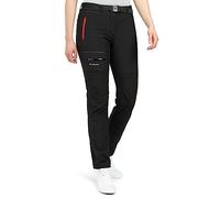 Höhenhorn Trekmaster - Pantalones de senderismo para mujer (softshell, forrados), Negro , L