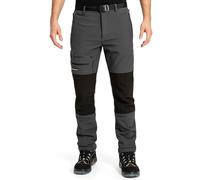 Höhenhorn Trekmaster Pantalones de softshell para hombre, pantalones de senderismo, pantalones de invierno para exteriores, pantalones forrados para snowboard, Gris, M
