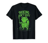 Hoeing Ain't Easy Frog Divertido Jardinero Jardinero Plantar Humor Camiseta