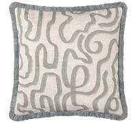 Hoem Cojín Relleno de Plumas con Estampado Abstracto Lina - Gris Azul - 45x45cm