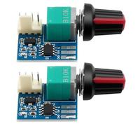 Hoembpn 2Pcs Controlador de Velocidad del Ventilador PWM DC 12V 4-Wire Ventilador Regulador 25kHz con Interruptor de Perilla e Indicador LED, para Ventilador de Enfriamiento de PC/CPU