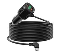 Hoembpn 60W Cargador Mechero Coche USB C Carga Rapida con Voltímetro LED,Adaptador Toma USB 12v Conector Encendedor de Cigarrillos Dual PD3.0 y QC3.0 con 3.5m Tipo Cable de Extensión para Samsung iPad