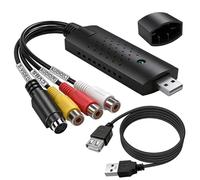 Hoembpn Convertidor VHS a digital, USB 2.0 Audio Video Grabber, convertidor de tarjeta de captura, adaptador RCA a USB, para VHS VCR Mini DV Hi8 DVD, compatible con Windows y Mac