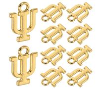 Hoement 10 Dijes Colgantes de Aleación de Zinc Dorado Letras Griegas para Proyectos de Joyería y Nail Art, Diseño Fino y Combinaciones Versátiles