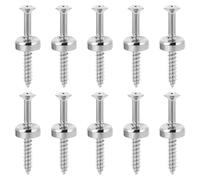 Hoement 10 Piezas Virolas y Pernos Para Mástil De Guitarra Eléctrica En Acero Plateado, Accesorios De Fijación Para Mástil y Cuerpo, Herramienta Para Reparación y Montaje En Instrumentos Musicales