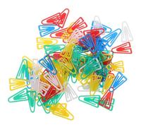 Hoement 100 Clips de Plástico Forma Triangular Creativa para Papel, Pequeños y Ligeros, Ideales para Oficina y Archivos, Accesorios Decorativos y Fáciles de Almacenar Color Aleatorio