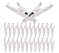 Hoement 100 Pinzas de Cocodrilo de Acero Inoxidable Agarre Seguro y Boca Ancha, Clip Pequeño para Pruebas Eléctricas, Paquete de 100 Unidades Color Plata
