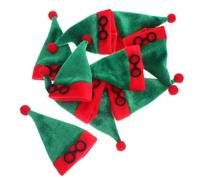 Hoement 10piezas Mini Gorro De Papá Noel para Funda De Botella De Vino Adorable Decoración Navideña Funda Navideña para Botella De Vino Pequeño Sombrero para Manualidades Decoración De Som