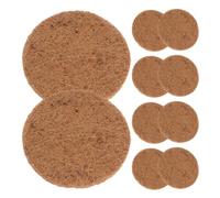 Hoement 12 Almohadillas Redondas Multifuncionales de Fibra de Coco Que Previenen la Erosión del Suelo Diseño Natural y Duradero para Macetas y Cuidado de Mascotas