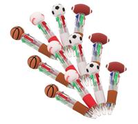 Hoement 12 Piezas Bolígrafo Multicolor Deportivo de Dibujos Animados | Escritura Suave, para Colección de Papelería y Aula, Forma de Pelota, Apto
