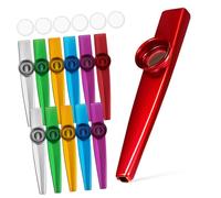 Hoement 12 Piezas Kazoo Metal Instrumento Musical para Adultos y Principiantes Conjunto Compacto y Resistente para Práctica y Actuaciones Superficie Suave y Ligero para Cómodo