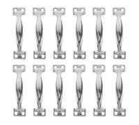 Hoement 12 Piezas Tirador de Puerta Metálico de 4 Pulgadas Diseño Curvo, Hecho de Hierro Acabado Liso y Brillo Metálico, Adecuado para Armarios y Cajones en Habitaciones Infantiles o