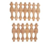 Hoement 12piezas Barandillas De Madera Maciza Europeo para Gabinete De Pilares Decorativos Vintage De Madera Sin Terminar para Manualidades y Bricolaje Interiores