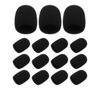 Hoement 15 Protectores de Espuma para Micrófono Inalámbrico Tipo Solapa, Compatibles Auriculares, Material Esponja Negro Reducción de Ruido para Actuaciones y Comunicación