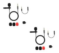 Hoement 2 con Clip para Grabar Micrófono Omnidireccional para Teléfono Cable De 3 5 Mm Ajuste Universal para Teléfonos Inteligentes Y Cámaras.