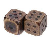 Hoement 2 Dados Metálicos Dorados Esquinas Redondeadas para Juegos de Mesa, Livianos y Fáciles de Guardar, Ideales para Reuniones Familiares y Bares