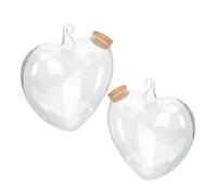 Hoement 2 Frascos de Vidrio y Fácil Colgado con Forma de Corazón y Tapa de Corcho Botellas de Deseos de Origami Versátiles con Diseño Creativo para Decoración del Hogar