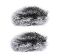 Hoement 2 piezas Cubierta Protectora para Micrófono de Solapa Antiviento y Antisalpicaduras Accesorio de Reducción de Ruido Color Gris Negro