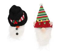 Hoement 2 Piezas Funda para Botella De Vino Navideña Botellas De Vino Color Blanco Material para Decoración Navideña Accesorio para