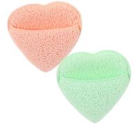Hoement 2 piezas Guante de para Limpieza y Renovación de Piel Diseño Ergonómico Cómodo sin Necesidad de Productos Adicionales Colores Naranja y Verde Corazones para Cuidado Diario