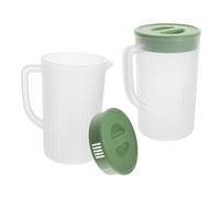 Hoement 2 piezas Jarra de Agua Transparente con Tapa Resistente Altas Temperaturas para Nevera Jarra de Plástico Grande para Bebidas y Zumo Reuniones Familiares y Oficinas