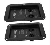 Hoement 2 Piezas Placa Terminal de Caja para Altavoces de Hierro Resistente con Conectores de Poste de Unión para Sistemas de Audio Escenarios y Grabación
