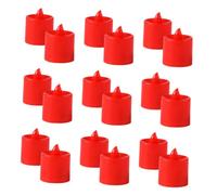 Hoement 20 Velas LED de Té Rojas sin Llama, Mini Velas Cónicas Luz Parpadeante Realista, Batería Incluida, Decoración para Bodas, Cumpleaños y Ambiente Halloween Segura y Portátil