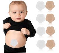 Hoement 200 piezas Parches Adhesivos Transpirables para Ombligo Unidades Impermeables Desechables para Cuidado de Abdomen y Cintura de Niña Pegatinas Autoadhesivas con Diseño Flor de