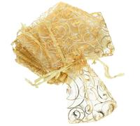Hoement 200piezas Bolsas de Organza con Cordón para Joyería Bolsitas Pequeñas Transparentes para Dulces Maquillaje Jabones Regalos de Boda y Despedidas de Soltera Unidades