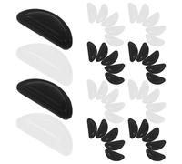 Hoement 24 Pares Almohadillas de Silicona Adhesivas para Gafas Almohadillas Nasales D Suaves Antideslizantes Reemplazo Cómodo para Puentes de Gafas Negro y Transparente para Uso Diario