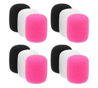 Hoement 24 Piezas Cubiertas de Micrófono de Espuma de Paravientos de Viento para Micrófonos Pequeños para Auriculares Uso Estudios de Grabación